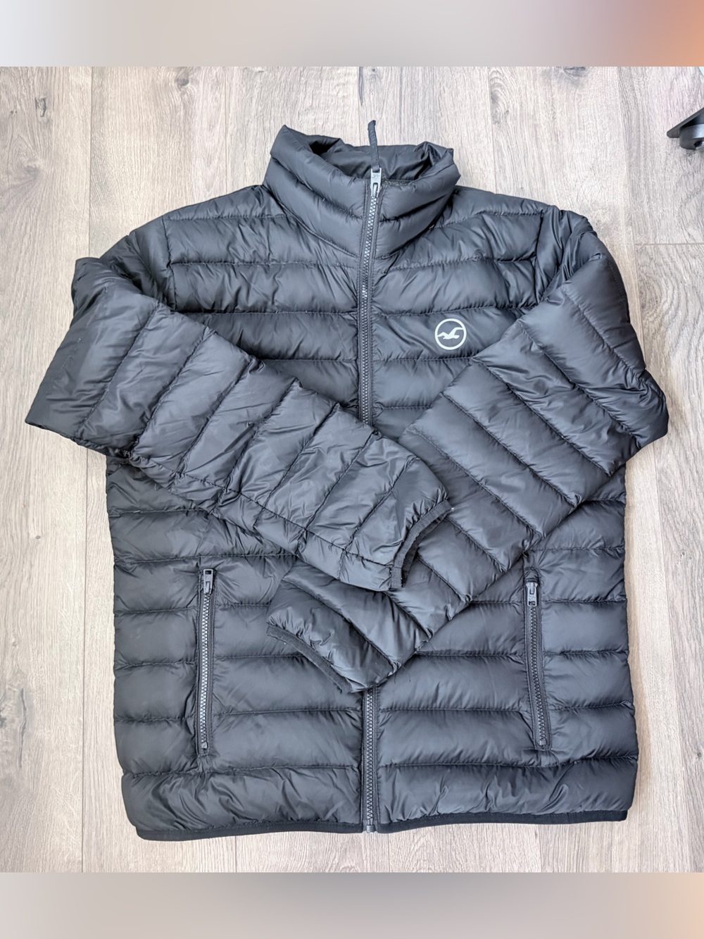 Hollister Black Quilted Down-Style Jacket